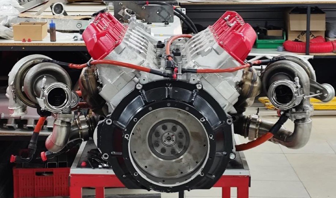 Motor V10 GTA Ilmor 7.9L Bi-Turbo en banco de pruebas